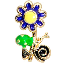 Load image into Gallery viewer, 16G 1/4 Gold Tone Snail Flower Cartilage Tragus Earring
