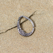 Load image into Gallery viewer, 16G 3/8 Man in the Crescent Moon Teardrop Right Ear Closure Ring
