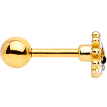Load image into Gallery viewer, 16G 1/4 Clear Yellow Gem Gold Tone Daisy Bee Cartilage Tragus
