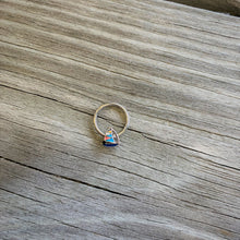将图片加载到图库查看器，16G 3/8 Black Gem Pink Teal Nautical Sailboat Hinged Segment Ring
