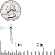 Load image into Gallery viewer, 16G 1/4 Aqua CZ Gem Butterflies Left Ear Cartilage Tragus

