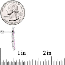 Load image into Gallery viewer, 16G 1/4 Pink CZ Gem Butterflies Left Ear Cartilage Tragus
