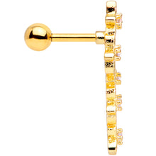 Load image into Gallery viewer, 16G 1/4 Clear CZ Gem Gold Tone Fancy Flower Cartilage Tragus
