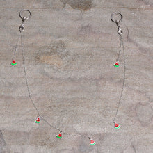 将图片加载到图库查看器，14G 9/16 Clear Gem Watermelon Captive Ring Dangle Nipple Chain
