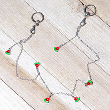 将图片加载到图库查看器，14G 9/16 Clear Gem Watermelon Captive Ring Dangle Nipple Chain

