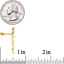 Load image into Gallery viewer, 16G 1/4 Clear CZ Gem Gold Tone Trailing Vine Cartilage Tragus
