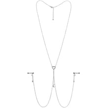 Load image into Gallery viewer, 14G 5/8 Clear Gem Moon Heart Star Nipple Chain Necklace
