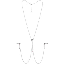 Load image into Gallery viewer, 14G 5/8 Pink Gem Moon Heart Star Nipple Chain Necklace
