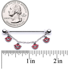 Load image into Gallery viewer, 14G Monster Fang Halloween Chain Dangle Industrial Barbell 38mm
