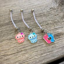 Load image into Gallery viewer, Bundle of Joy Baby Blue Squid Nautical Dangle Pregnancy Belly Ring
