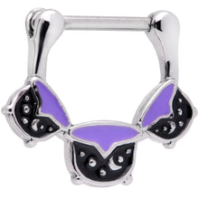 Load image into Gallery viewer, 16G 3/8 Black Purple Cauldron Halloween Cartilage Clicker
