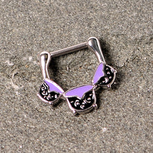 Load image into Gallery viewer, 16G 3/8 Black Purple Cauldron Halloween Cartilage Clicker
