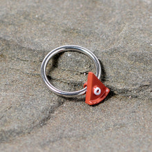 Load image into Gallery viewer, 16G 3/8 Brown Pumpkin Pie Thanksgiving Holiday BCR Captive Ring
