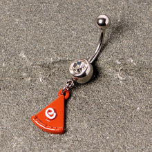 Load image into Gallery viewer, Clear Gem Pumpkin Pie Holiday Thanksgiving Dangle Belly Ring
