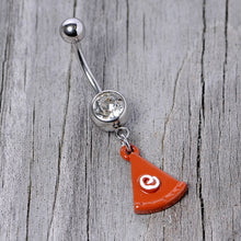 Load image into Gallery viewer, Clear Gem Pumpkin Pie Holiday Thanksgiving Dangle Belly Ring
