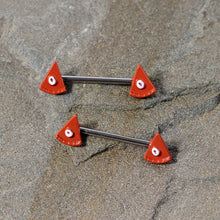 Load image into Gallery viewer, 14G 5/8 Pumpkin Pie Thanksgiving Holiday Barbell Nipple Ring Set
