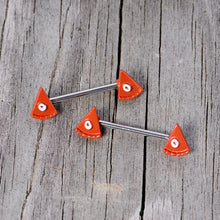 Load image into Gallery viewer, 14G 5/8 Pumpkin Pie Thanksgiving Holiday Barbell Nipple Ring Set
