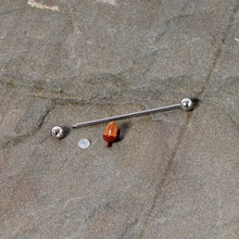 Load image into Gallery viewer, 14G Brown Fall Autumn Acorn Industrial Barbell 38mm
