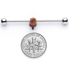 Load image into Gallery viewer, 14G Brown Fall Autumn Acorn Industrial Barbell 38mm
