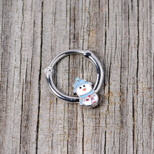 Load image into Gallery viewer, 16G 3/8 Snowman Winter Holiday Christmas Septum Clicker
