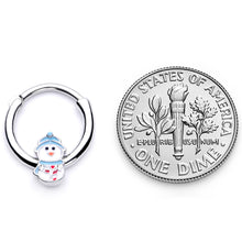Load image into Gallery viewer, 16G 3/8 Snowman Winter Holiday Christmas Septum Clicker
