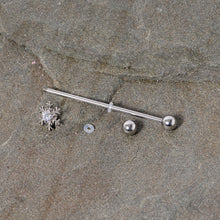 Load image into Gallery viewer, 14G Clear Gem Snowflake Industrial Barbell 38mm
