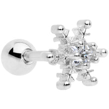 将图片加载到图库查看器，16G 1/4 Clear Gem Winter Snowflake Cartilage Tragus
