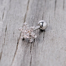 将图片加载到图库查看器，16G 1/4 Clear Gem Winter Snowflake Cartilage Tragus
