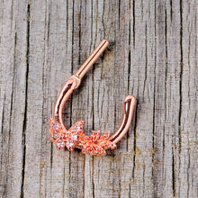 Load image into Gallery viewer, 16G 1/4 Clear CZ Gem Rose Gold Tone Butterfly Cartilage Clicker
