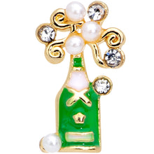Load image into Gallery viewer, 16G 1/4 Clear Gem Gold Tone Champagne Cartilage Tragus
