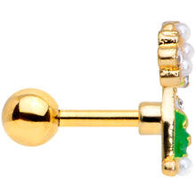 Load image into Gallery viewer, 16G 1/4 Clear Gem Gold Tone Champagne Cartilage Tragus
