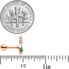 Load image into Gallery viewer, 16G 1/4 Clear Gem Rose Gold Tone Champagne Cartilage Tragus
