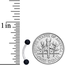 Load image into Gallery viewer, 16G 5/16 Black Blue Brown Matte Curved Eyebrow Ring Set of 4

