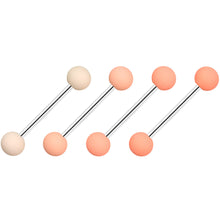 Load image into Gallery viewer, Peaches and Cream Matte Barbell Tongue Ring Set of 4
