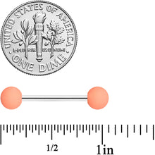 Load image into Gallery viewer, Peaches and Cream Matte Barbell Tongue Ring Set of 4
