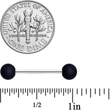 Load image into Gallery viewer, Black Blue Brown Matte Barbell Tongue Ring Set of 4

