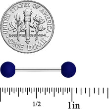 Load image into Gallery viewer, Blue and Brown Matte Barbell Tongue Ring Set of 4
