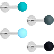 Load image into Gallery viewer, 16G 5/16 Blue Green Grey Matte Labret Monroe Tragus Set of 4
