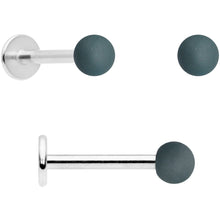 Load image into Gallery viewer, 16G 5/16 Blue Green Grey Matte Labret Monroe Tragus Set of 4

