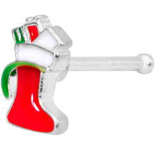 将图片加载到图库查看器，20G 7mm Red White Christmas Stocking Nose Bone
