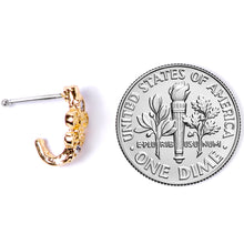 Load image into Gallery viewer, 20G 3/8 Clear Gem Gold Tone Fleur De Lis Faux Hoop Nose Bone
