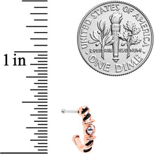 Load image into Gallery viewer, 20G 3/8 Clear Gem Rose Gold Tone Twist Faux Hoop Nose Bone
