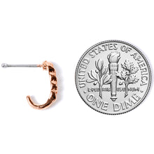 Load image into Gallery viewer, 20G 3/8 Rose Gold Tone Chain Link Faux Hoop Nose Bone
