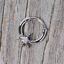 将图片加载到图库查看器，16G 3/8 Clear Gem Holiday Snowflake Septum Clicker

