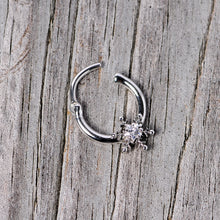 将图片加载到图库查看器，16G 3/8 Clear Gem Holiday Snowflake Septum Clicker
