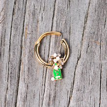 Load image into Gallery viewer, 16G 3/8 Clear Gem Gold Tone Champagne Holiday Septum Clicker
