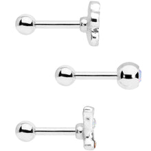 Load image into Gallery viewer, 16G 1/4 Aurora Gem Flower Cartilage Tragus Set of 3
