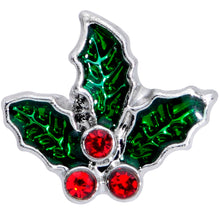 Load image into Gallery viewer, 16G 1/4 Red Gem Holly Berry Christmas Cartilage Tragus
