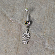 将图片加载到图库查看器，Vitrail Clear Gem Abstract Charm Dangle Belly Ring
