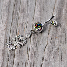 将图片加载到图库查看器，Vitrail Clear Gem Abstract Charm Dangle Belly Ring
